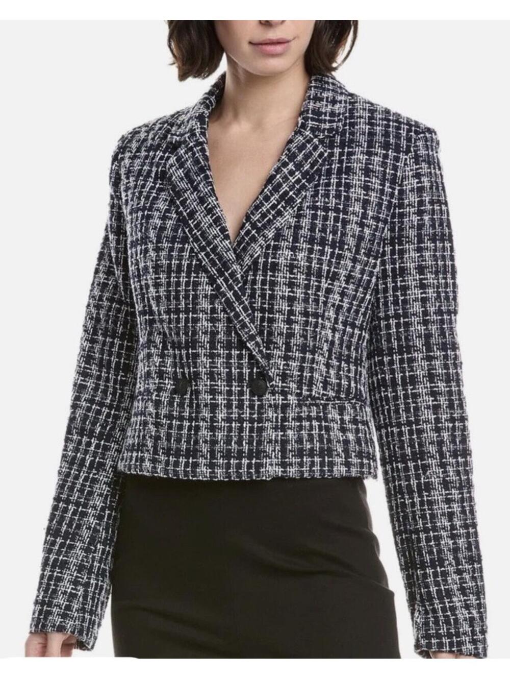 New Rag & Bone Elvy Tweed Double Breasted Blazer In Gray Multi Sz 6 $598